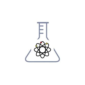STEM Science Data Research Technology Concept Linear Icon Stock Illustration