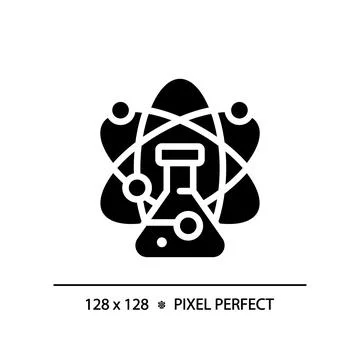STEM in science pixel perfect black glyph icon Illustrazione stock