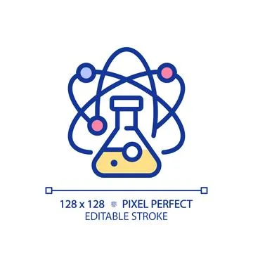 STEM in science pixel perfect RGB color icon Illustrazione stock