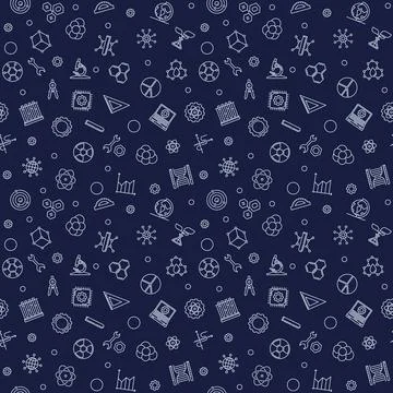 STEM - Science, Technology, Engineering and Math vector seamless pattern Stock Illustration