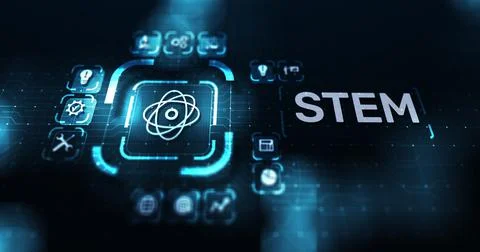 STEM science, technology, engineering, and mathematics as educational category Stock Illustration