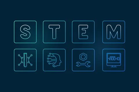 STEM Science, Technology, Engineering and Math Education concept colorful l.. Stock Illustration