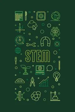STEM - Science, Technology, Engineering and Math concept vertical outline g.. イラスト素材