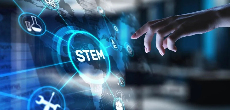 STEM Science, Technology, Engineering, and Mathematics Education, projection  Fotos de archivo