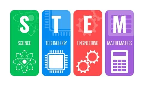 STEM - science, technology, engineering, mathematics. Education concept 스톡 일러스트