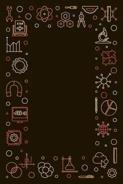 STEM Science, Technology, Engineering, mathematics line banner. Education l.. Stock Illustration