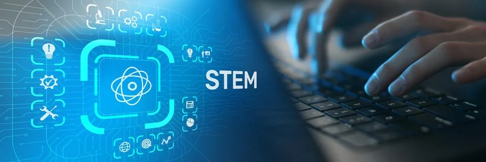 STEM Science Technology Engineering Mathematics Education for Digital Learn.. Stock Photos