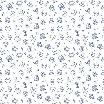 STEM Science vector seamless pattern - minimal background Stock Illustration