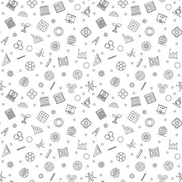 STEM - Science vector seamless pattern - minimal background Stock Illustration