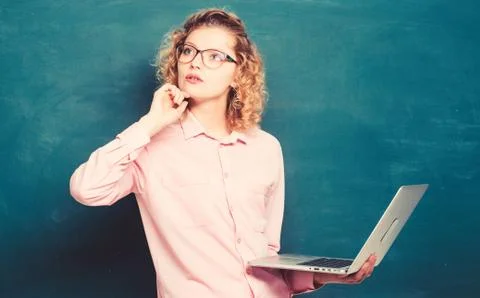 STEM student. Informatics and programming. Teaching online course. Online school 库存照片