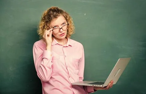 STEM student. Informatics and programming. Teaching online course. Online school Foto stock