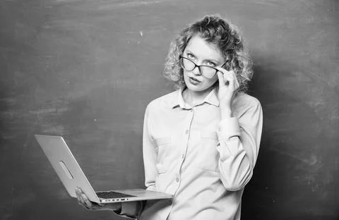 STEM student. Informatics and programming. Teaching online course. Online school Foto stock