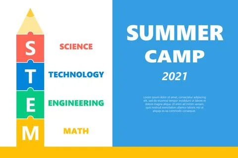 STEM summer camp background 2 Stock Illustration