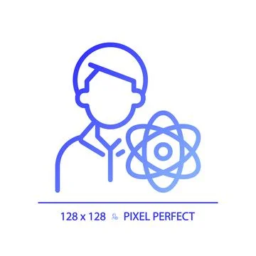 STEM teacher pixel perfect gradient linear vector icon Illustrazione stock
