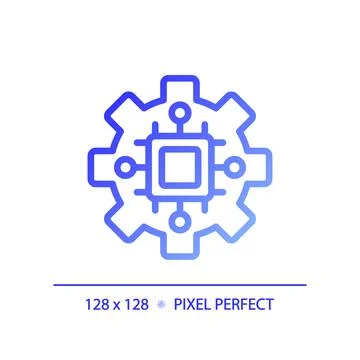 STEM in technology pixel perfect gradient linear vector icon Stockillustratie