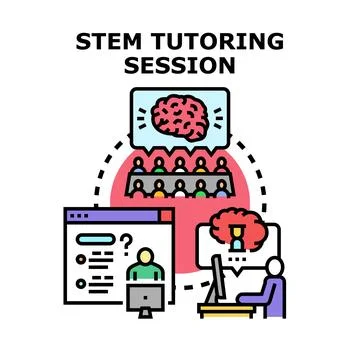 Stem tutoring session concept helping student education 库存插图