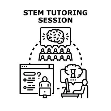 Stem tutoring session concept helping student education 库存插图