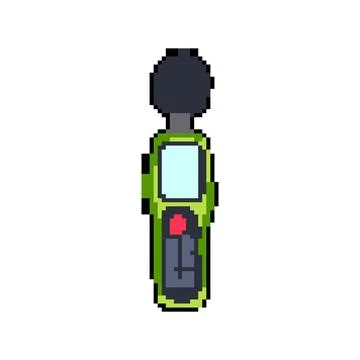 Stemless noise level meter pixel art vector illustration Stock Illustration