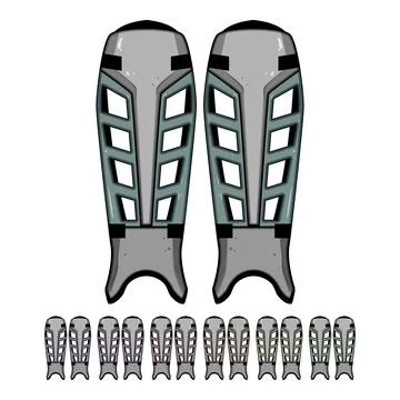 Stemless shin guards cartoon vector graphic Stock Illustration