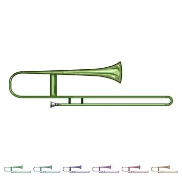 Stemless trombone cartoon vector graphic Stock Illustration