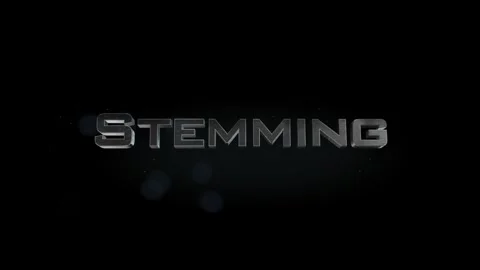 Stemming title 3D metal text on black alpha channel background Stock Footage 301267496