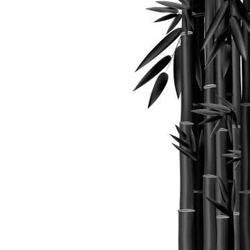 Stems and Bamboo Leaves Background. Vector Illustration Illustrazione stock