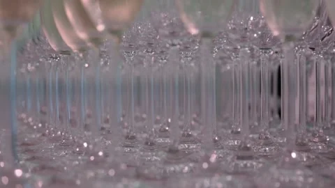Stems of champagne glasses Stock Footage 153312318