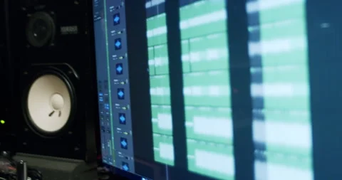 Stems At Recording Studio Session 4K 24FPS Stock Footage 253446134