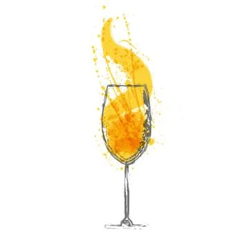 Stemware with drink Stock Illustration