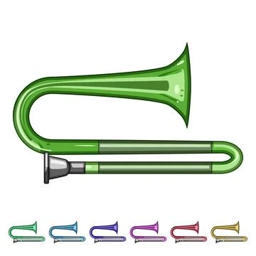 Stemware trombone cartoon vector graphic Stock Illustration