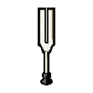 Stemware tuning fork pixel art vector illustration Stock Illustration