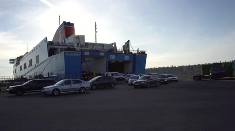 StenaLine Ferry in Ventspils Stock Footage 62934221