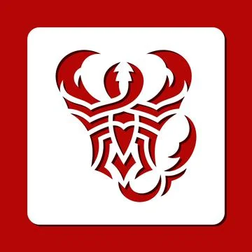 Stencil with an abstract scorpion.  Stock Illustration