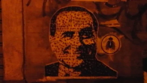 Stencil berlusconi Stock Footage 81033081