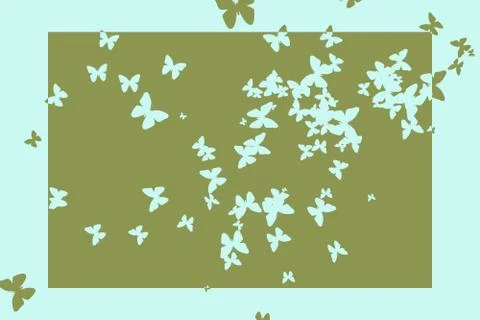Stencil butterfly pattern design in green and blue Stock Illustration