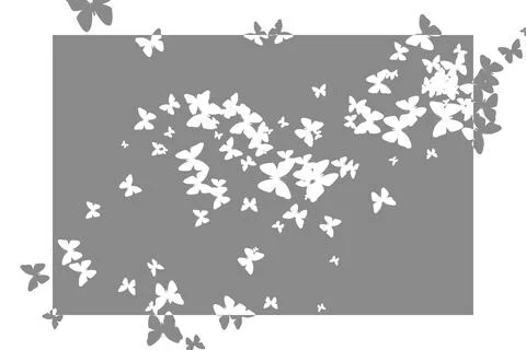 Stencil butterfly pattern design in grey and white Stock Photos
