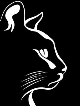 Stencil of a cat's muzzle Stock Illustration