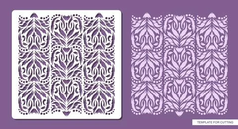 Stencil for drawing a classic floral pattern.  Stock Illustration