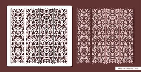 Stencil for drawing a classic floral pattern.  스톡 일러스트