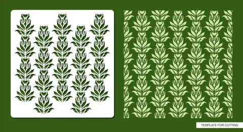 Stencil for drawing patterns from leaves, twigs, lianas.  Stock Illustration