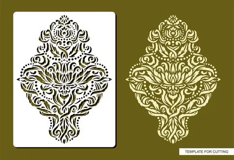 Stencil with a floral pattern.  Stock Illustration