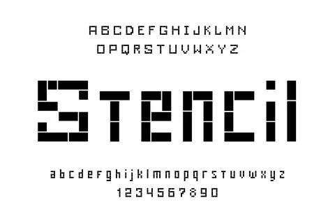 Stencil Font Stock Illustration