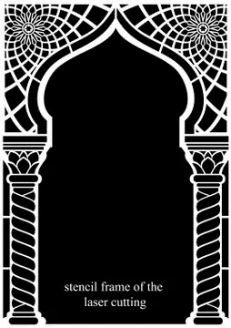 Stencil frame of the laser cutting Stock Illustration