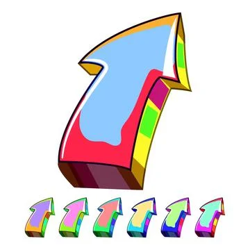 Stencil graffiti arrow cartoon vector graphic Stock Illustration