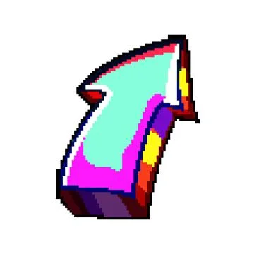 Stencil graffiti arrow pixel art vector illustration Stock Illustration