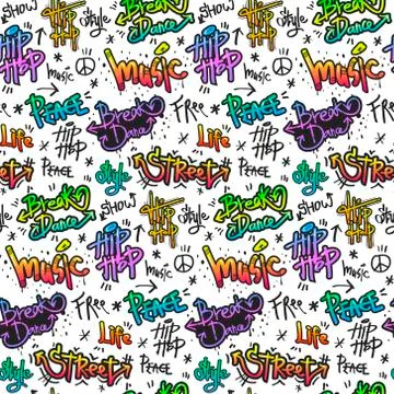 Stencil graffiti seamless pattern Stock Illustration
