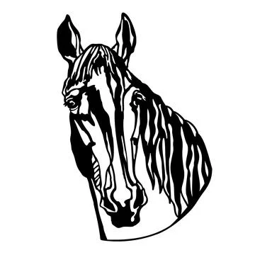 Stencil of horse illustration template vector Illustrazione stock