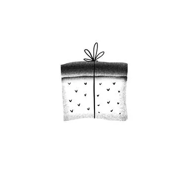 Stencil Illustration of Gift Tied with Thin String Stock Illustration