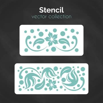 Stencil. Laser cuting template. Pattern for decorative panel Stock Illustration
