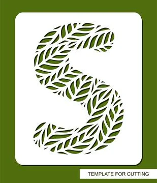 Stencil with the letter S made from leaves.  Stock Illustration